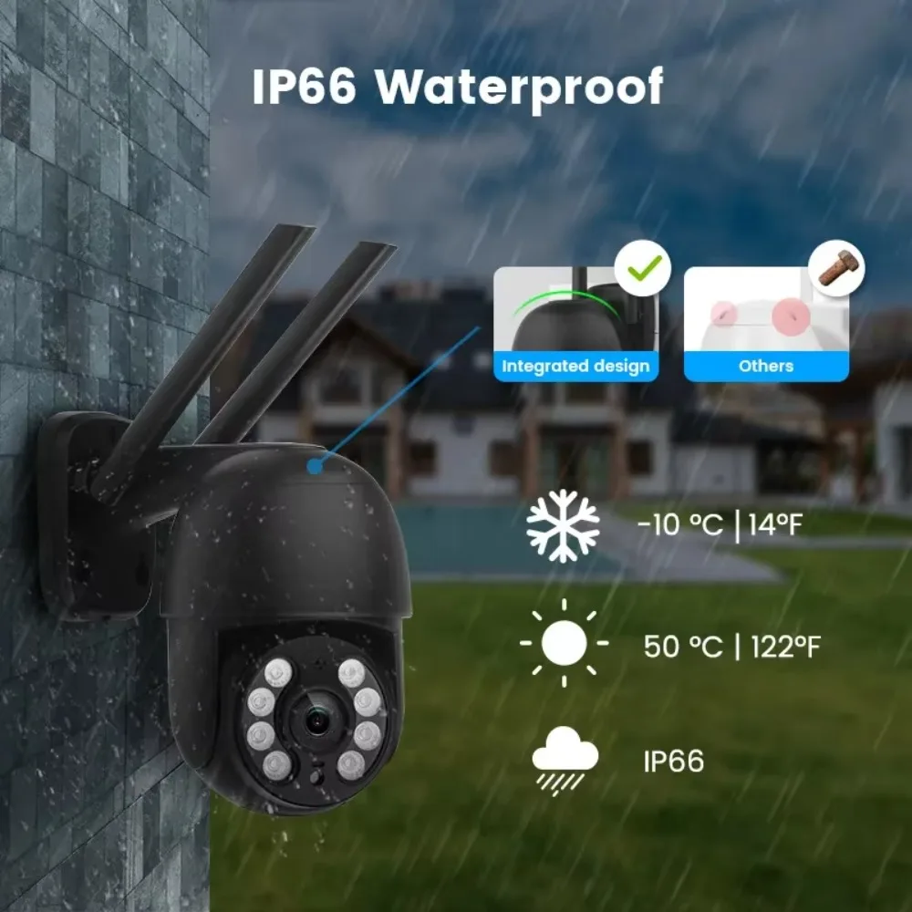 4K8MP interno e externo sem fio PTZ dome WiFi câmera IP à prova d'água bidirecional detecção de voz alarme câmeras de vídeo de vigilância