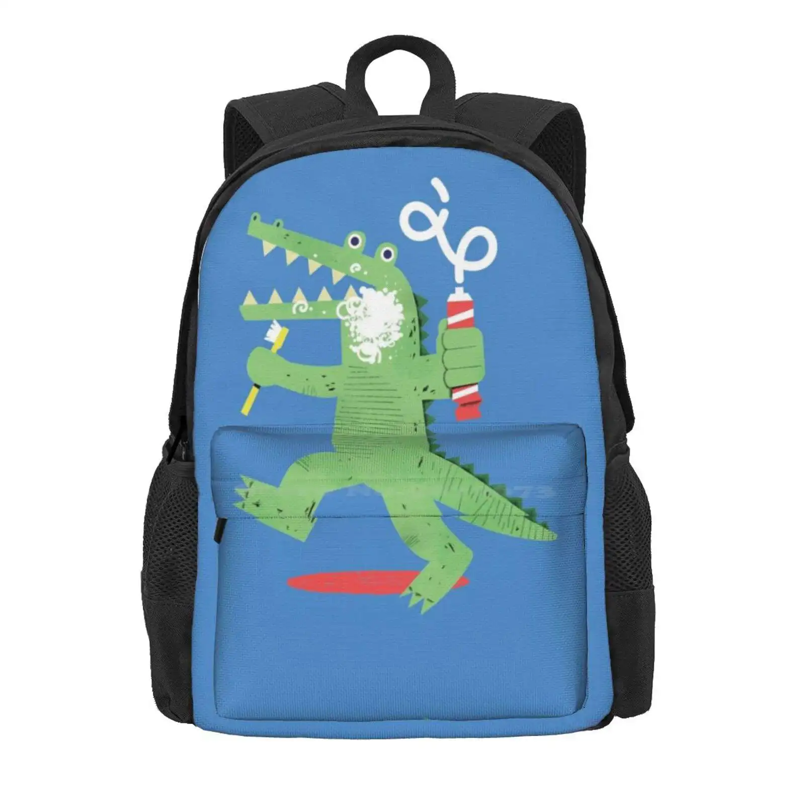 Squeaky Clean Fun Hot Sale Schoolbag Backpack Fashion Bags Animal Crocodile Alligator Cartoon Kids Animation Reptile Toothpaste