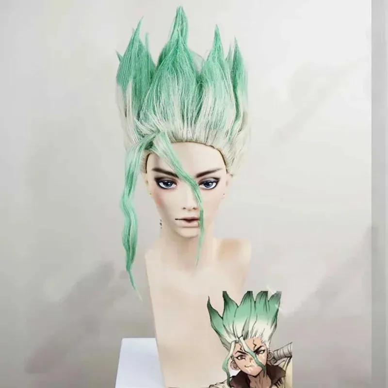 Anime Dr. Stone Senku Ishigami disfraz de Cosplay Senku adulto blanco masculino conjunto completo Halloween Navidad carnaval fiesta disfraces peluca