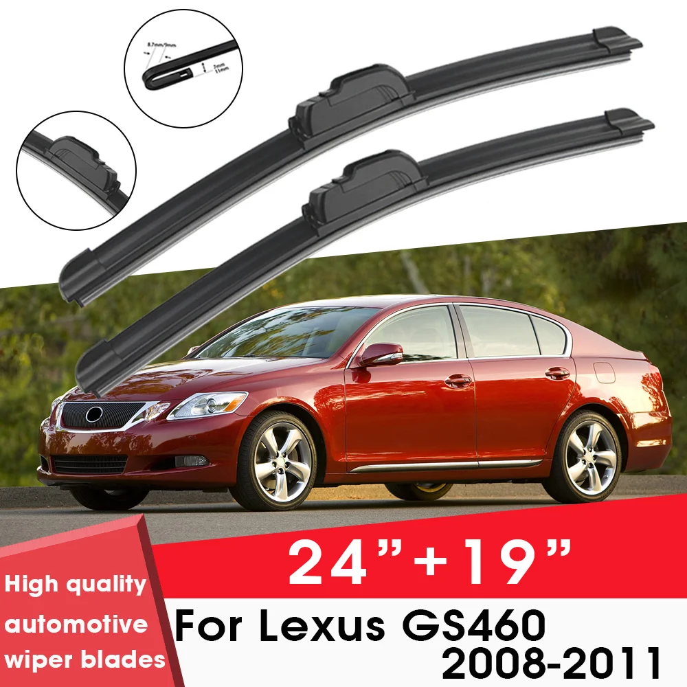 

Car Wiper Blade Blades For Lexus GS460 2008-2011 24"+19" Windshield Windscreen Clean Rubber Silicon Cars Wipers Accessories