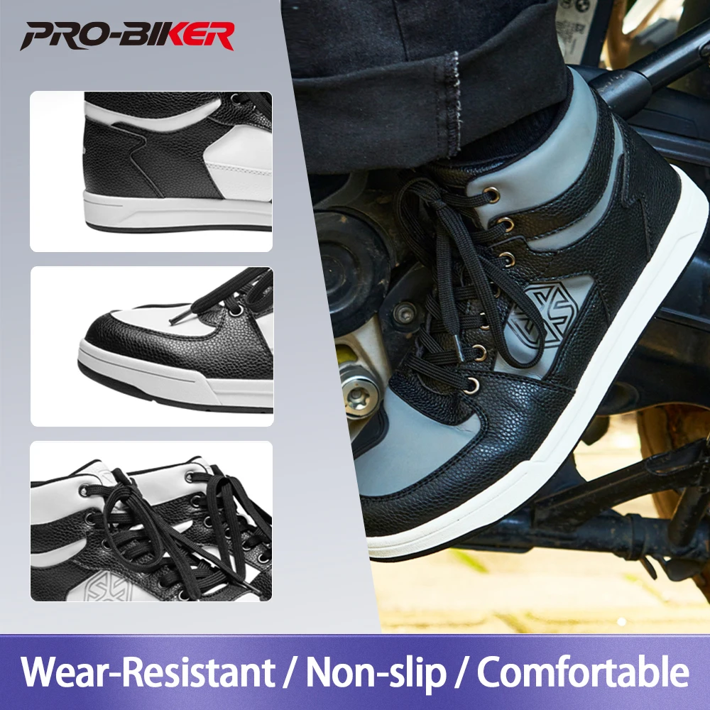 

Four Seasons Motorcycle Shoes Non-Slip Motocross Riding Boots Breathable Comfortable Motorbike Shoes Wear-Resistant Moto Shoes