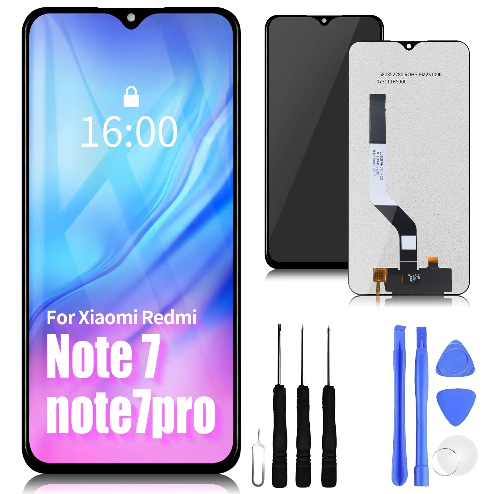 6.3"For Xiaomi Redmi Note 7 LCD Display Screen Touch Digitizer Assembly Redmi Note7 LCD Note 7 Pro M1901F7G Display Replacement