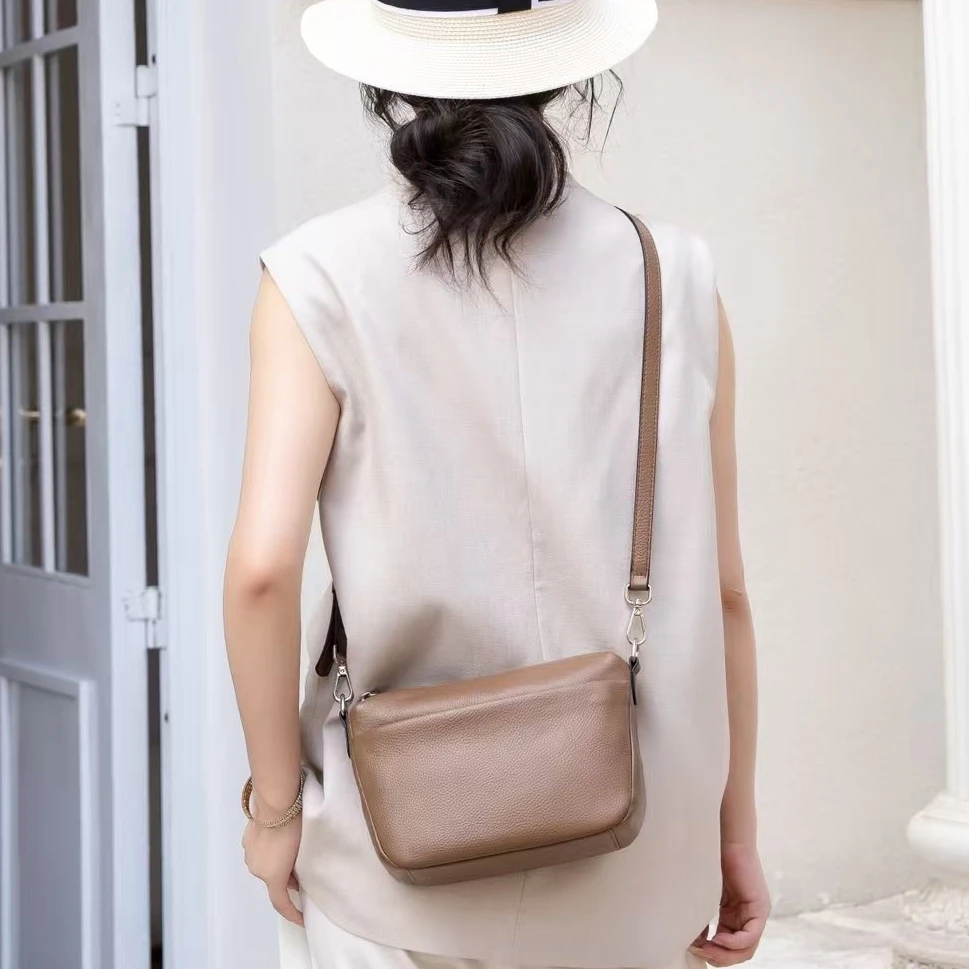 

Women's Top-Grain Leather Crossbody Bag - Convertible Commuter Shoulder Purse Fits Phone Adjustable Strap