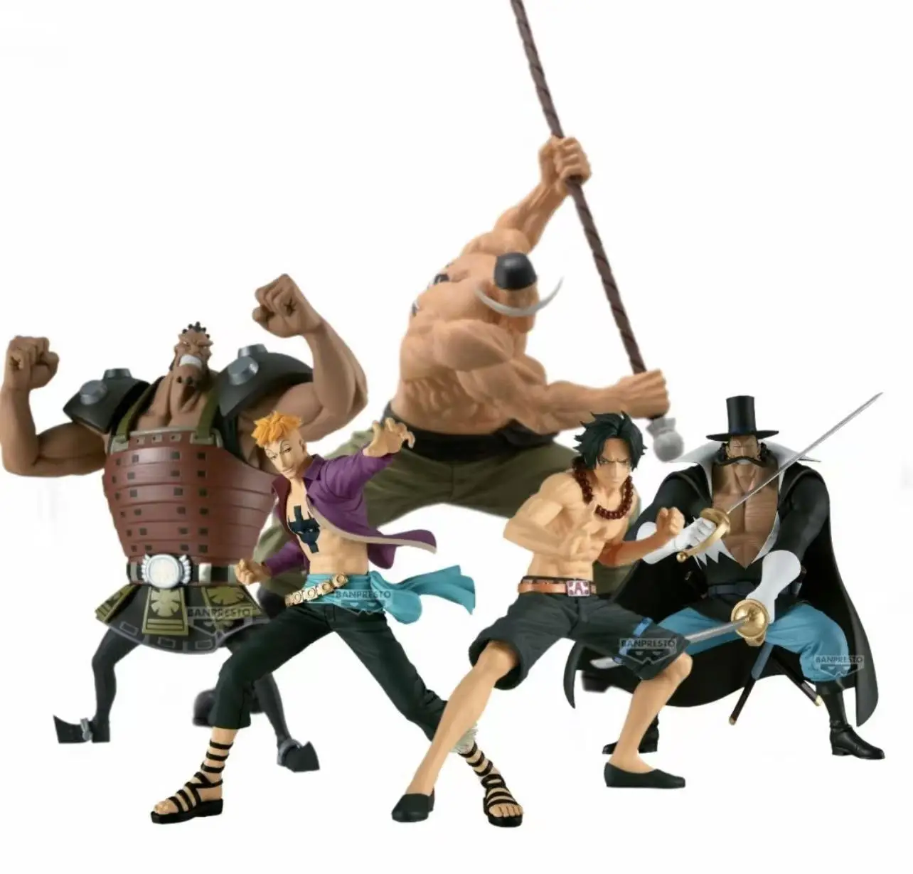

Genuine Bandai Banpresto One Piece Grandista Series Whitebeard, Ace, Vista, Jozu, Marco Anime Character Figure Model Decor