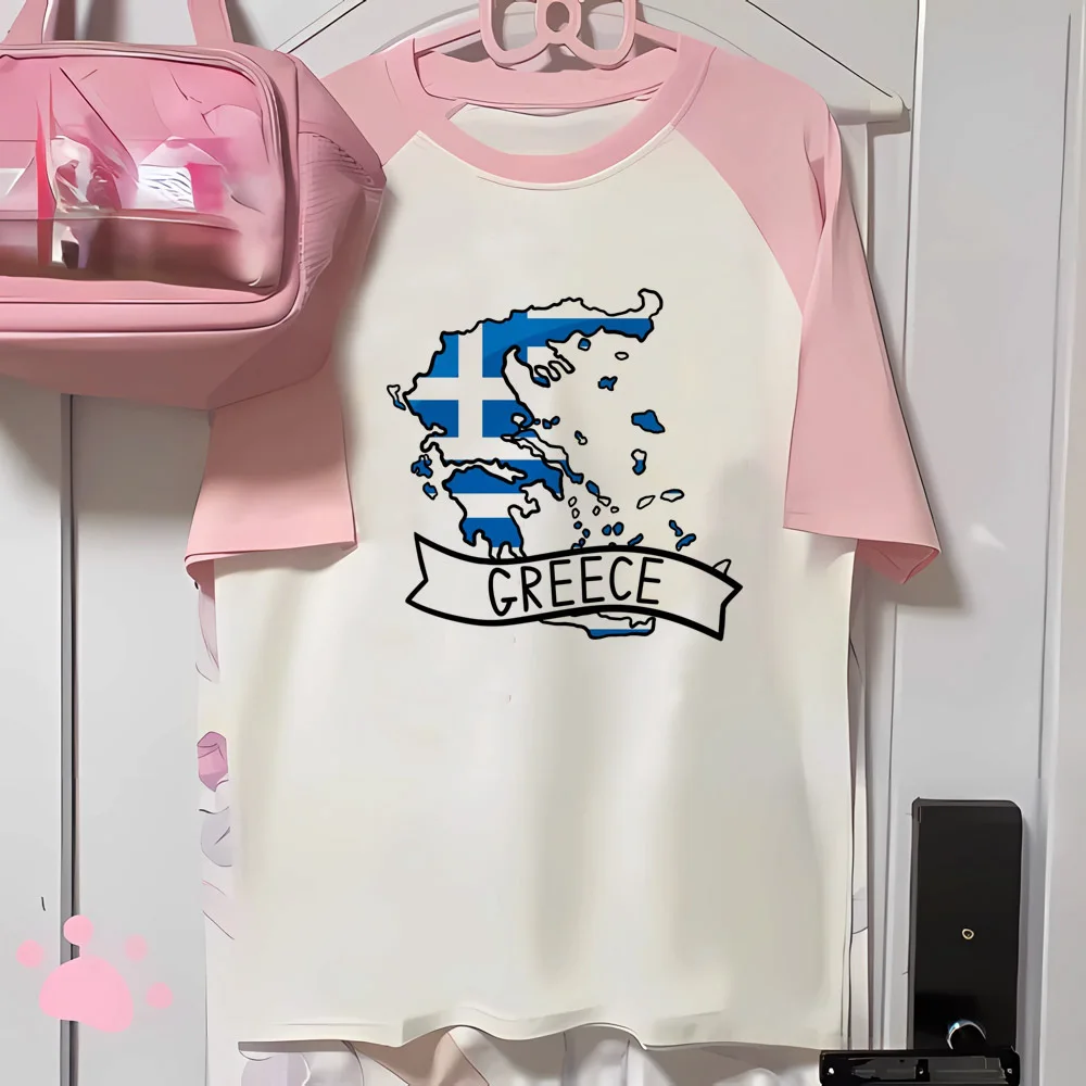 

Greece Tee women athleisure Y2K Japanese t shirt female comic Japanese clothes