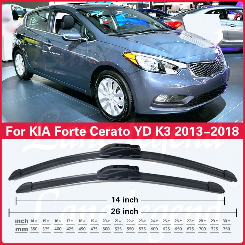 For KIA Forte Cerato YD K3 2013 2014 2015 2016 2017 2018 Wiper Front Rear Wiper Blades Windshield Windscreen Window Rain Brush