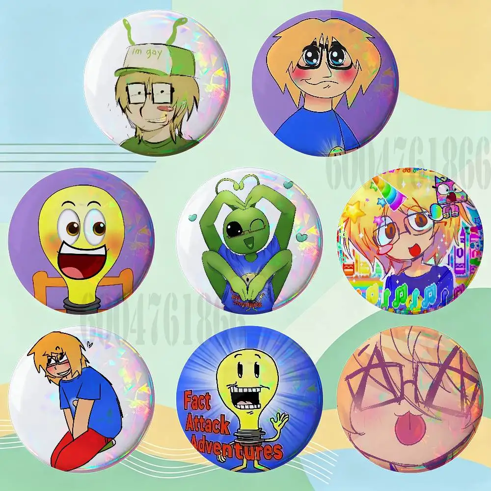 Fact Attack Adventures-s Badges Round Nijigen Otaku Culture IP peripheral products 58mm 44mm 32mm 75mm 25mm Mini