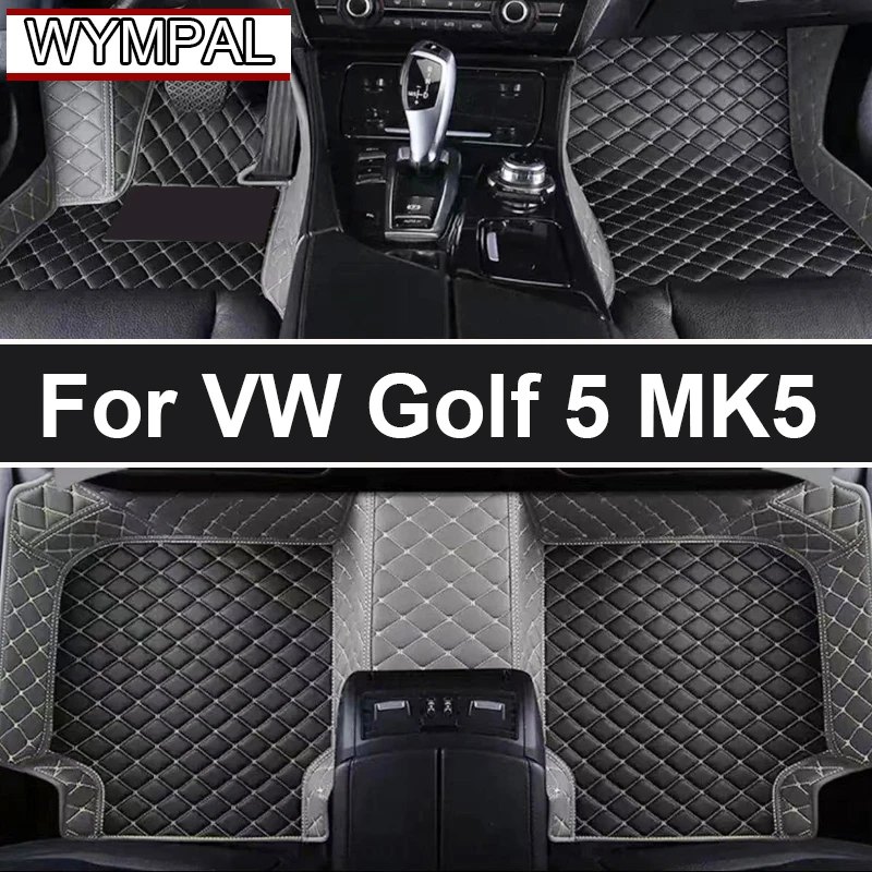 

Custom Made Leather Car Floor Mats For VW VW Golf 5 MK5 2004 2005 2006 2007 Carpets Rugs Foot Pads Accessories