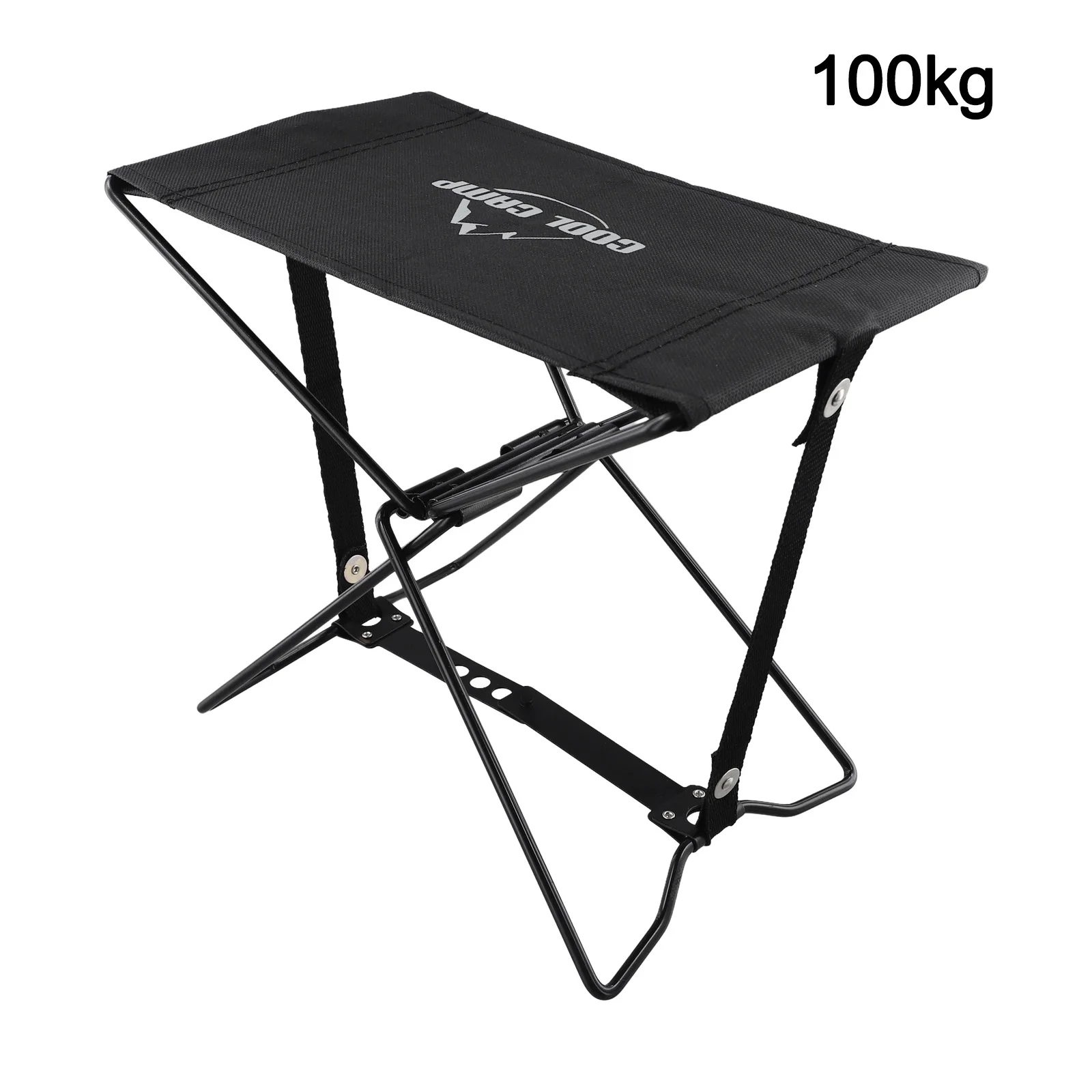 Portable Folding Chair Footrest Fishing Stool Aluminum Alloy Water Resistance Frame Camping Black Lightweight Folding Stool