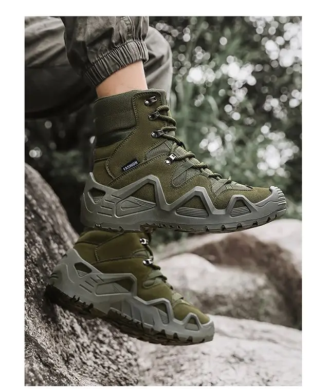 

Military training boots Army fan boots Large size hiking shoes Travel mountain hiking desert boots men's shoes