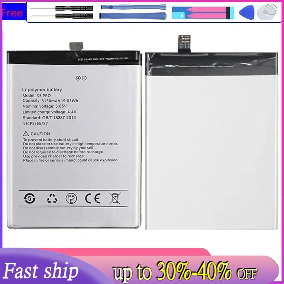 Replacement Battery 5150Mah For UMI Umidigi F1/ F1 Play/ S3 Pro /S3pro / F1play Mobile Phone Batteria + Tools