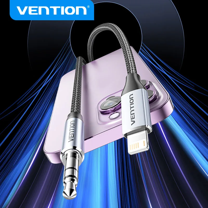 Кабельный адаптер Vention Lightning на 3,5 мм, ЦАП, аудиоадаптер для наушников, разветвитель для iPhone 14 Pro max, Aux-кабель, аксессуары для телефонов
