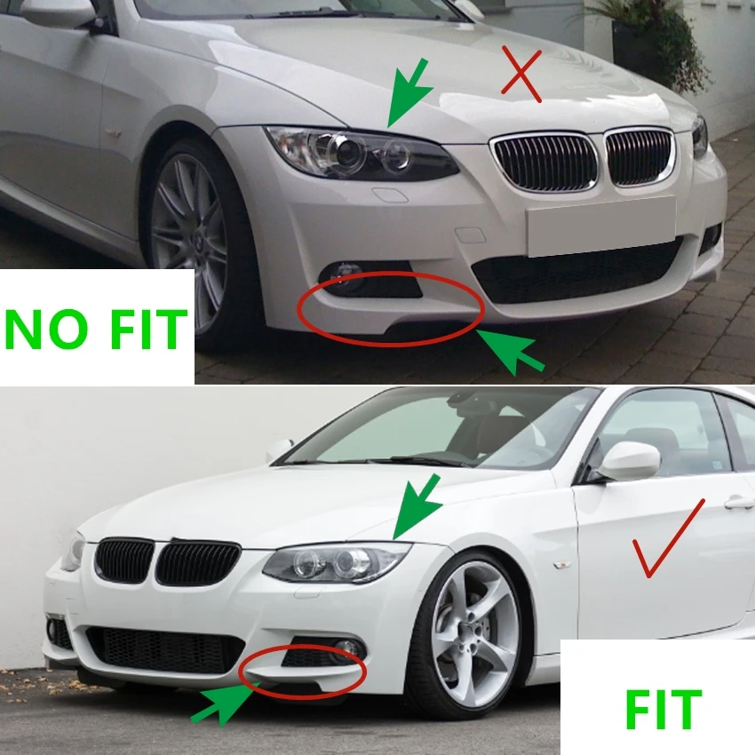 For BMW 3 Series E92 E93 LCI M Sport 2010-2014 M-Tech Front Bumper Side Splitter Cover Car Air Vent Intake Lower Spoiler Canards