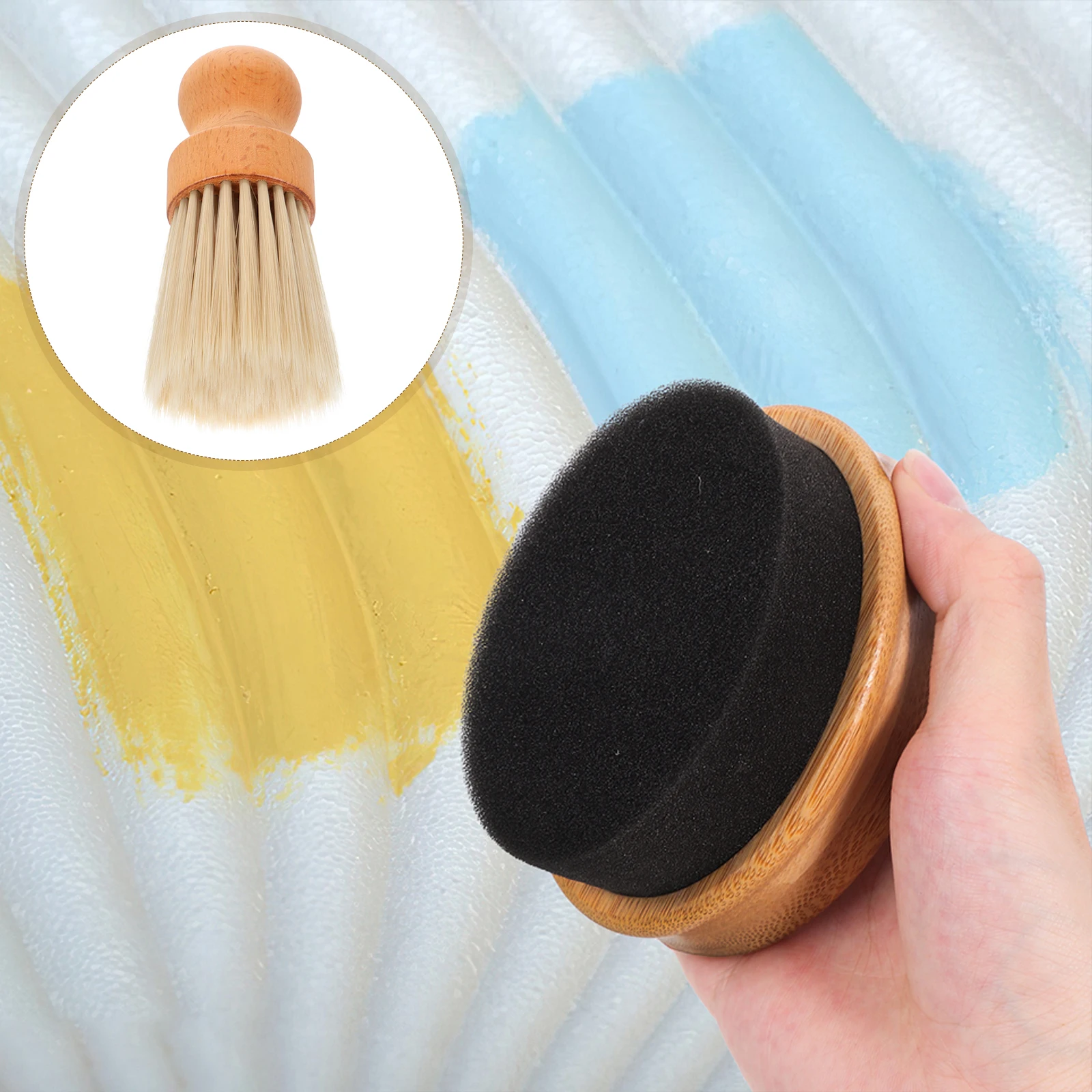 

2 Pcs Oil Wax Applicator Bamboo Maintenance Brush Cutting Board Kitchenware Chopping Block Charcuterie