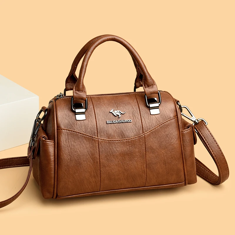 

Genuine HIgh Quality Luxury Handbags Designer Crossbody High-capacity Female Shoulder Bags Solid Color Leather Shoulder Bag