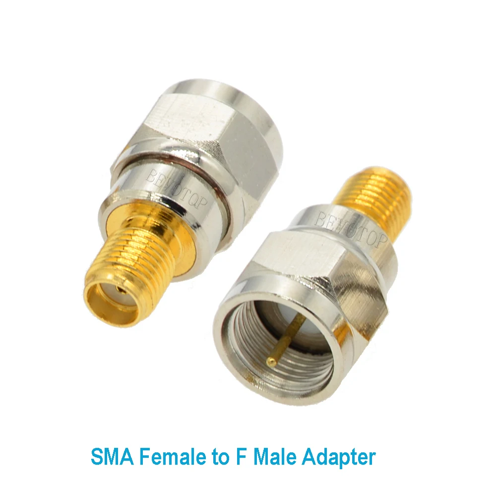 100Pcs/lot SMA Female To F TV Male Straight Connector RPSMA To F Quick Plug Adapter Coax Connector Gold Plated High Quality