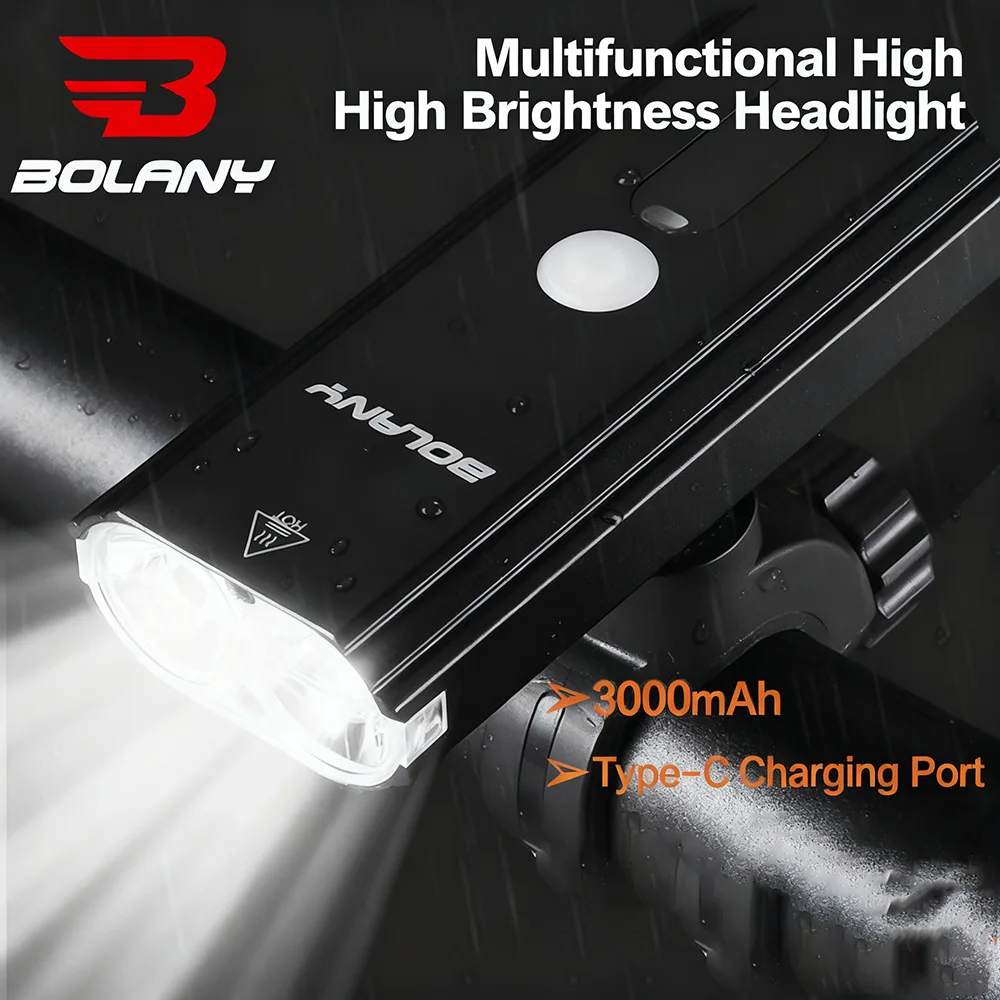 bolany-自転車ヘッドライト-超高輝度-usb-充電式、防水自転車ライト、マウンテンロードバイク用夜間安全懐中電灯。