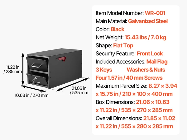 SucceBuy Post Mount Mailbox Anti-Pry & Anti-Theft Mailboxes for Outside with Magnetic Door Weather-Resistant for House Outside