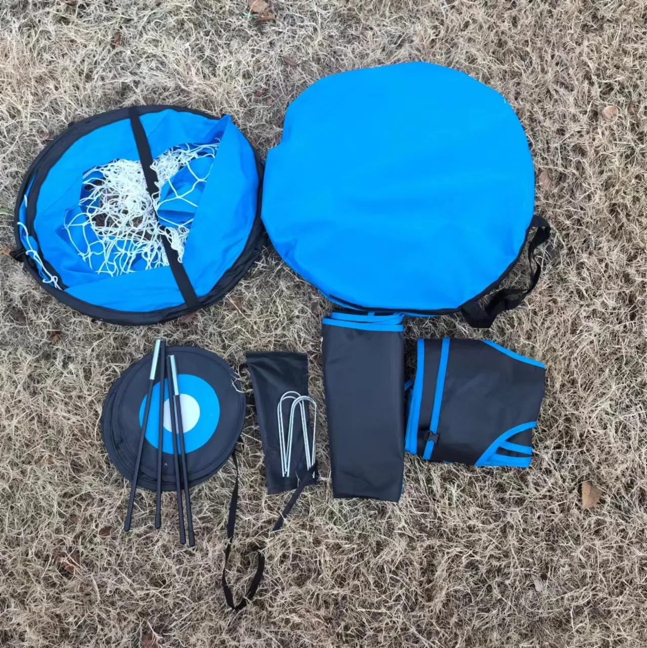 맞춤형 야외 스포츠 축구 골대 접이식 간편하게 펼쳐지는 4-in-1 휴대용 축구 골대