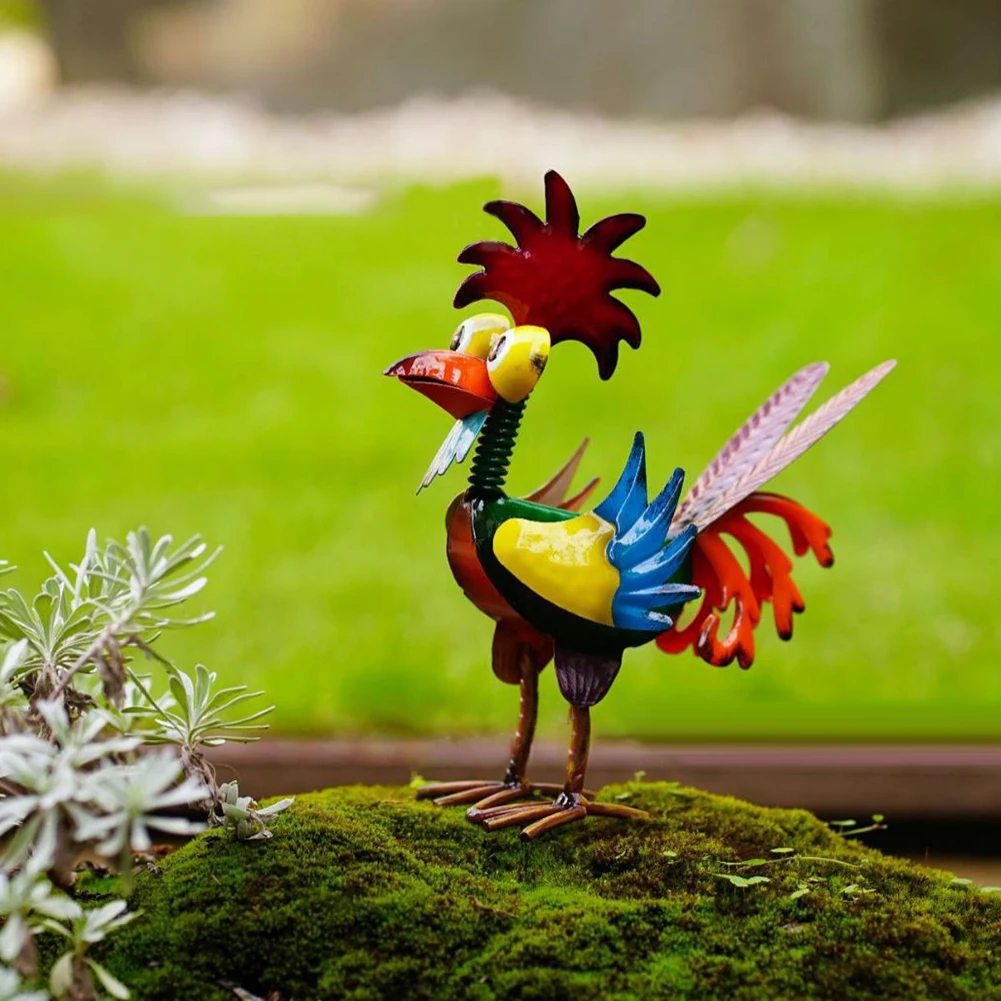 

Funny Colorful Rooster Decorative Ornament Stylish Desktop Crafts Decoration For Terrace Home Yard