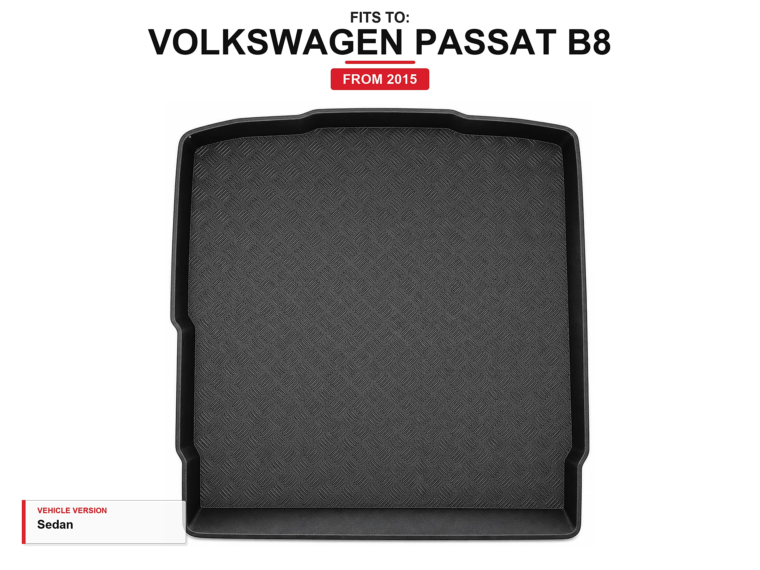 Kofferbakmat met rand voor: Volkswagen Passat B8 2015- Sedan