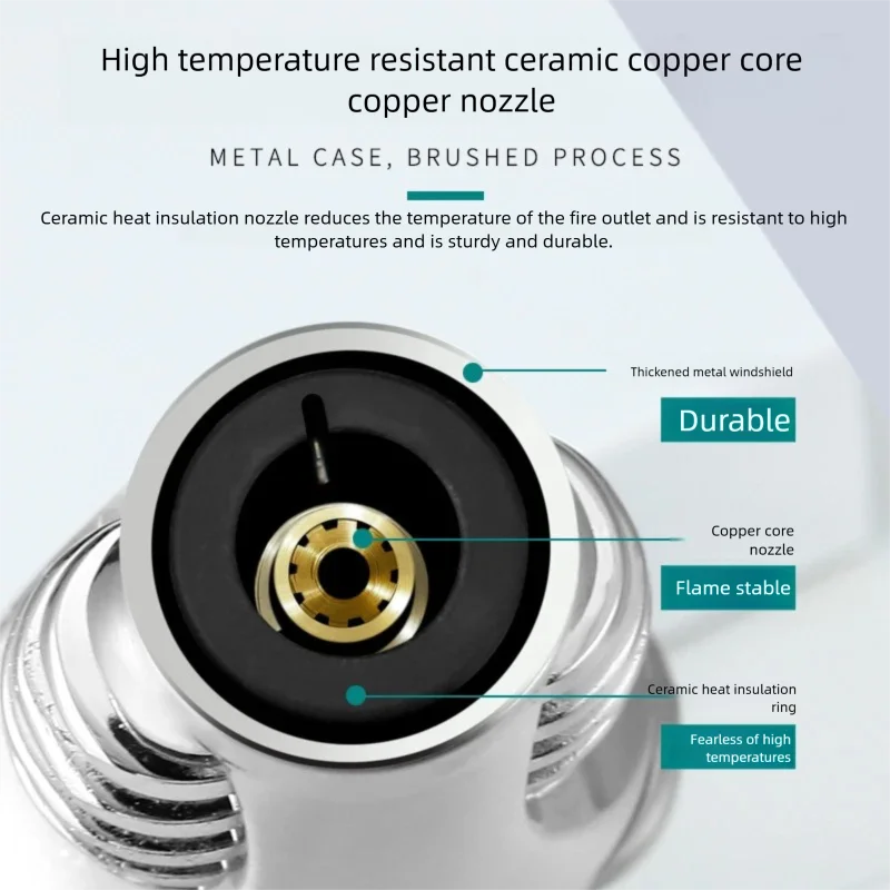 Outdoor Jet Flame Torch Lighter - Metal Windproof, Refillable with High Temperature Blue Fire for Moxibustion & Fire Starting