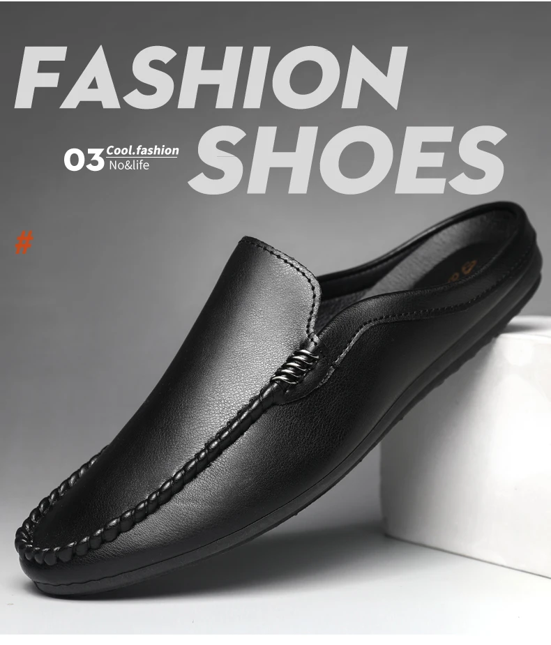 Heißer Verkauf: Herren-Halbschuhe – Bequeme Freizeitschuhe aus PU-Leder für Herren, atmungsaktive Slipper, Slip-on-Schuhe, Lazy Shoes, Herren-Loafer – Detail 4