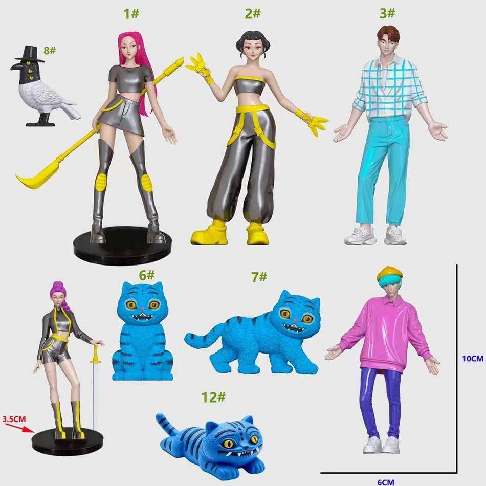 Kpop شيطان الصيادين أنيمي الشكل اللعب لطيف بولي كلوريد الفينيل المنقولة المفاصل عمل نموذج لجسم دمى الاطفال عيد ميلاد الديكور لعبة الهدايا #6