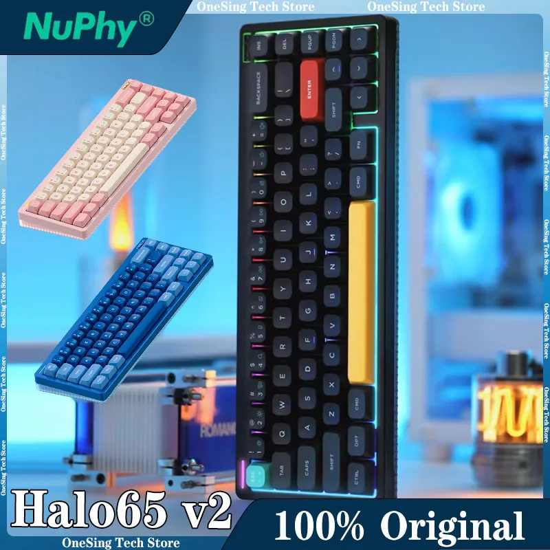 

Nuphy Halo65 V2 Wireless Mechanical Keyboard 3Mode Hot Swap Gasket RGB Long Endurance Low Latency Custom Office Gaming Keyboard