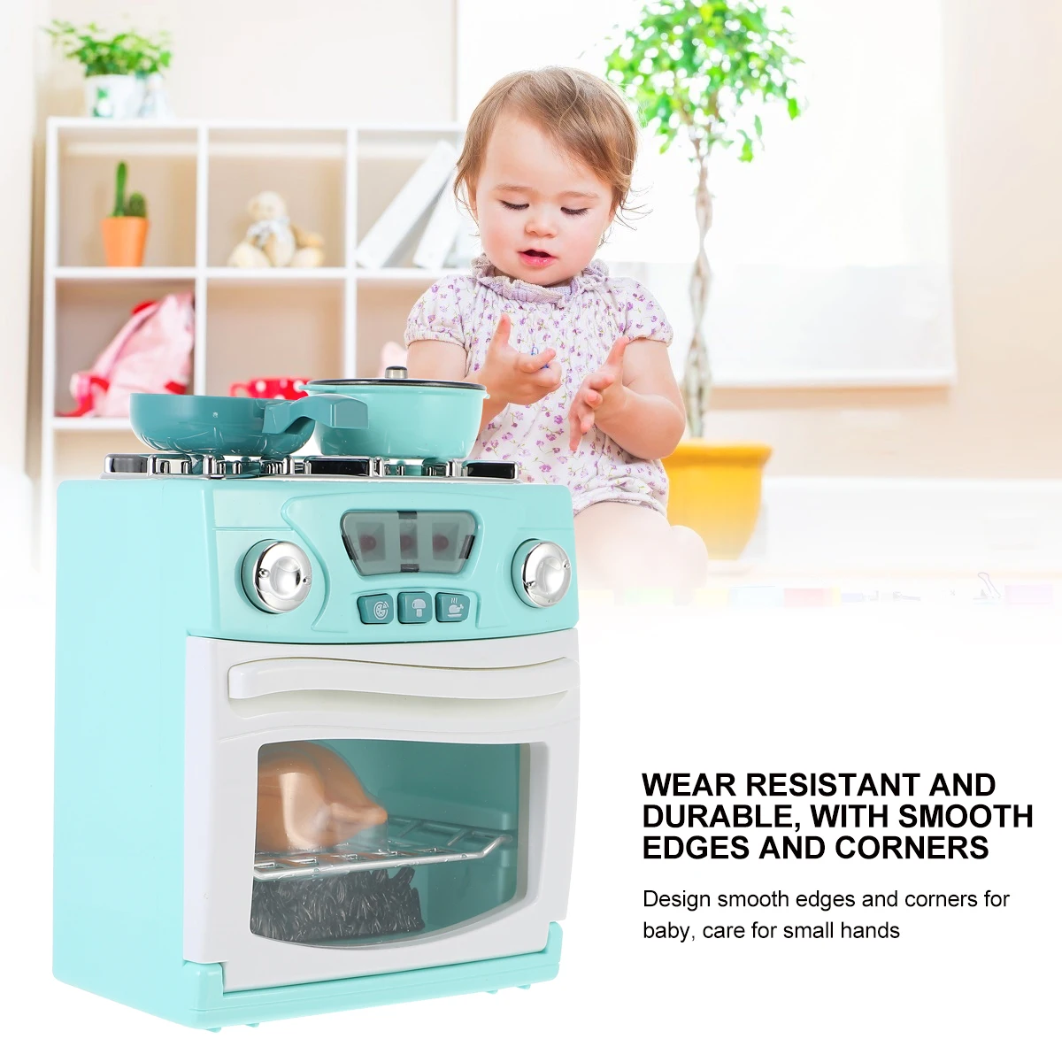 

Baby Artificial Stove Oven Shape Educational Interactive For Early Learning Eco-Friendly Non-Toxic Lightweight Portablechildren