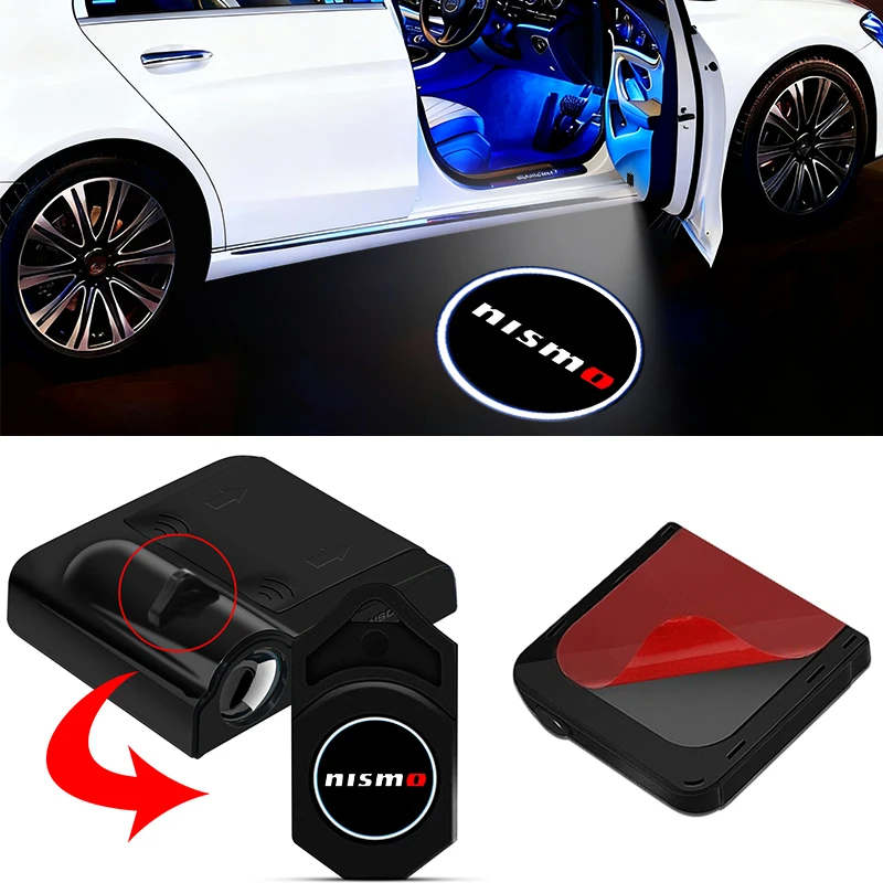 

2Pcs LED Car Door Welcome Courtesy Projector Ghost Shadow Lights for Nismo Nissan Juke Tiida Teana GTR 350Z 240SX Fairlady