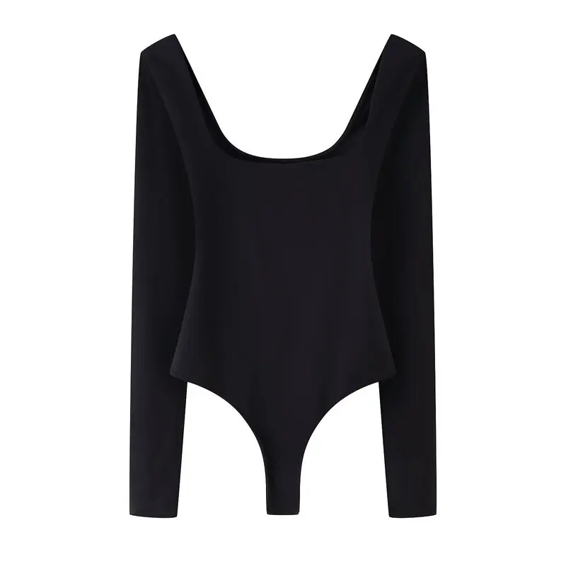 

Spring 2025 Women's Nylon One-Piece Comfortable Slim Fit Square Collar Jumpsuit Versatile Sle mid Waist ort Pant Leggings