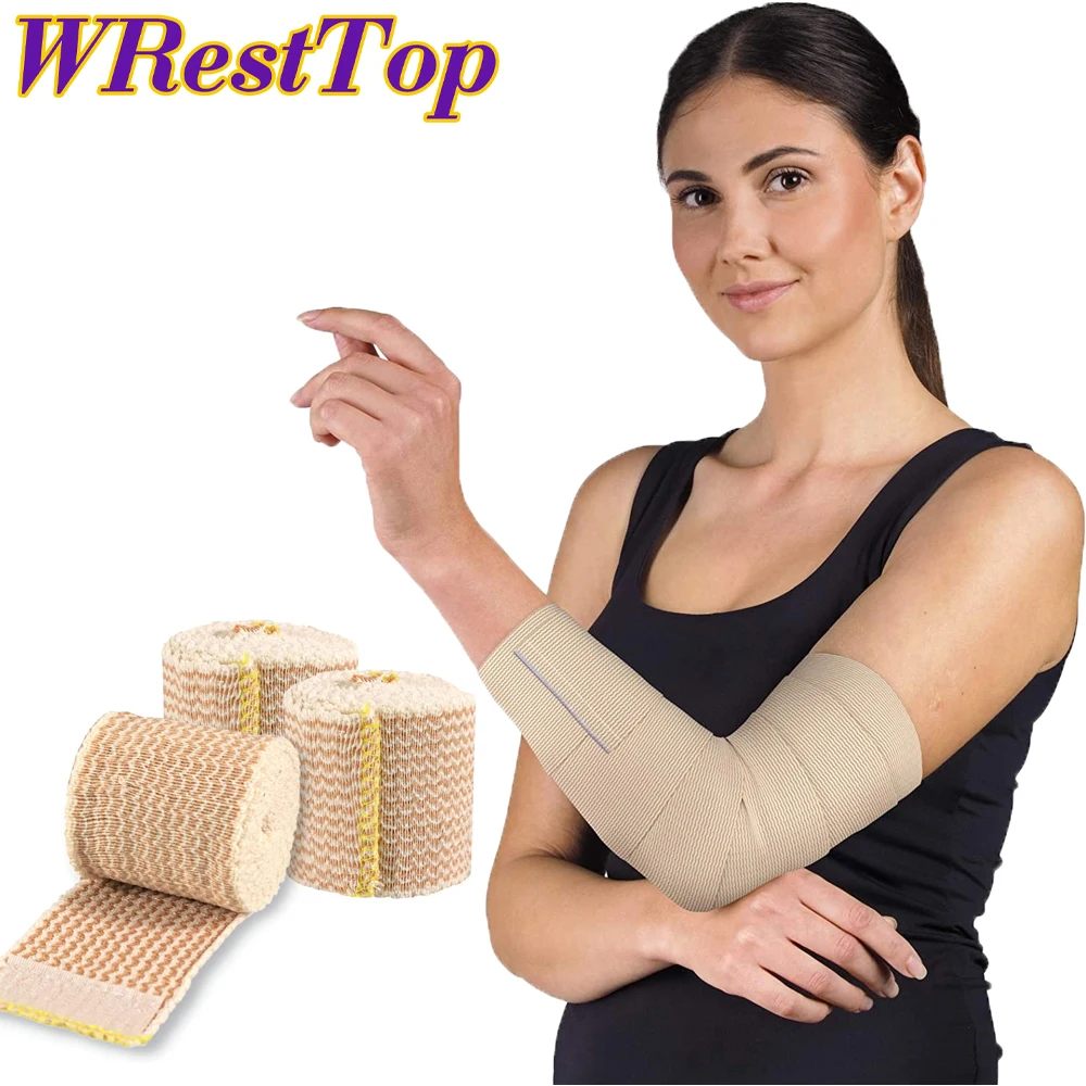 1 Roll Elastic Compression Bandage Wrap with Self-Closure, Support & First Aid Kits for Sports, Medical, and Injury Recovery