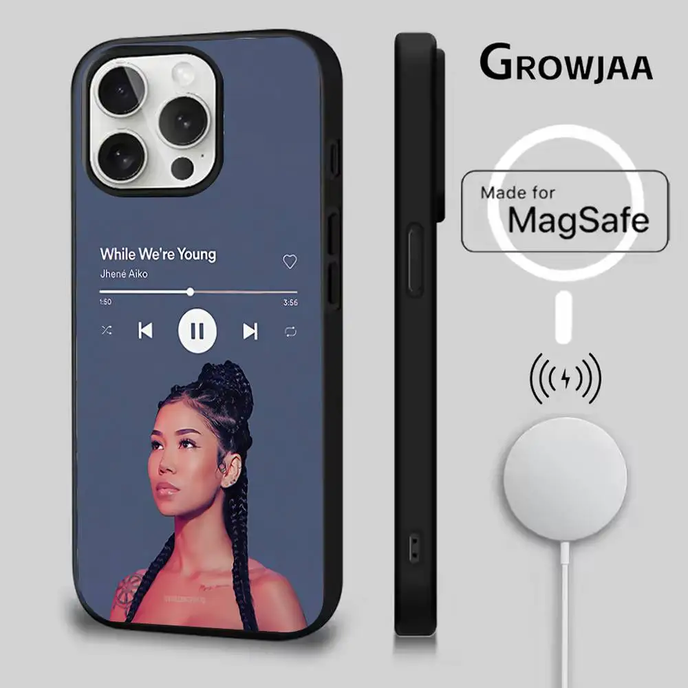 حافظة هاتف J-Jhene A-Aiko لهاتف iPhone 17,16,15,14,13,12,11,Pro,Max,Plus,Mini,SE4,E شحن لاسلكي مغناطيسي Magsafe