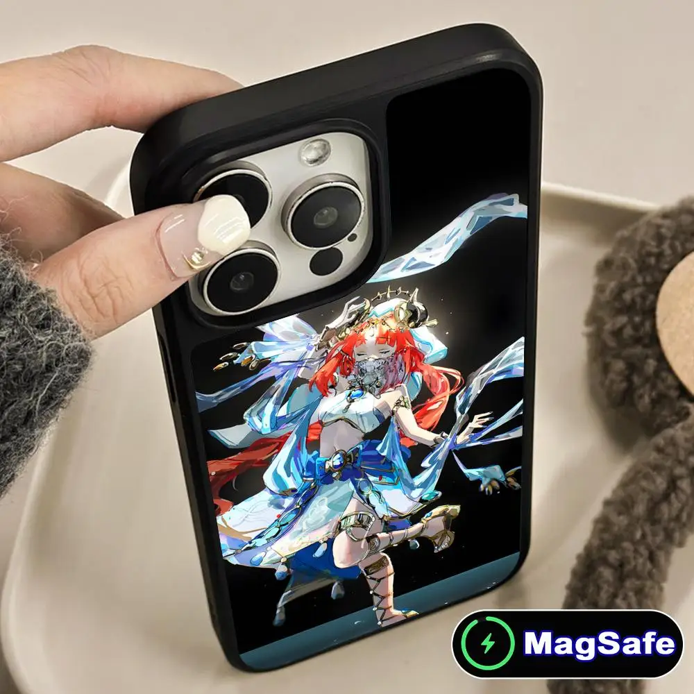 

Game GI Nilou Matte Surface Magsafe Mobile Phone Case for iPhone 17 16 15 14 13 12 11 Air Pro Max Plus Colorful Cover