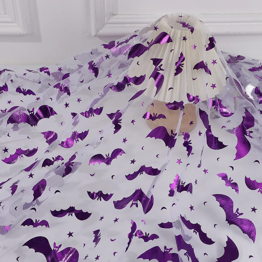 Black Bat Bronzing Mesh Fabric Halloween Ghost Festival Decorative Mesh Toy TUTU Skirt Lace Fabric