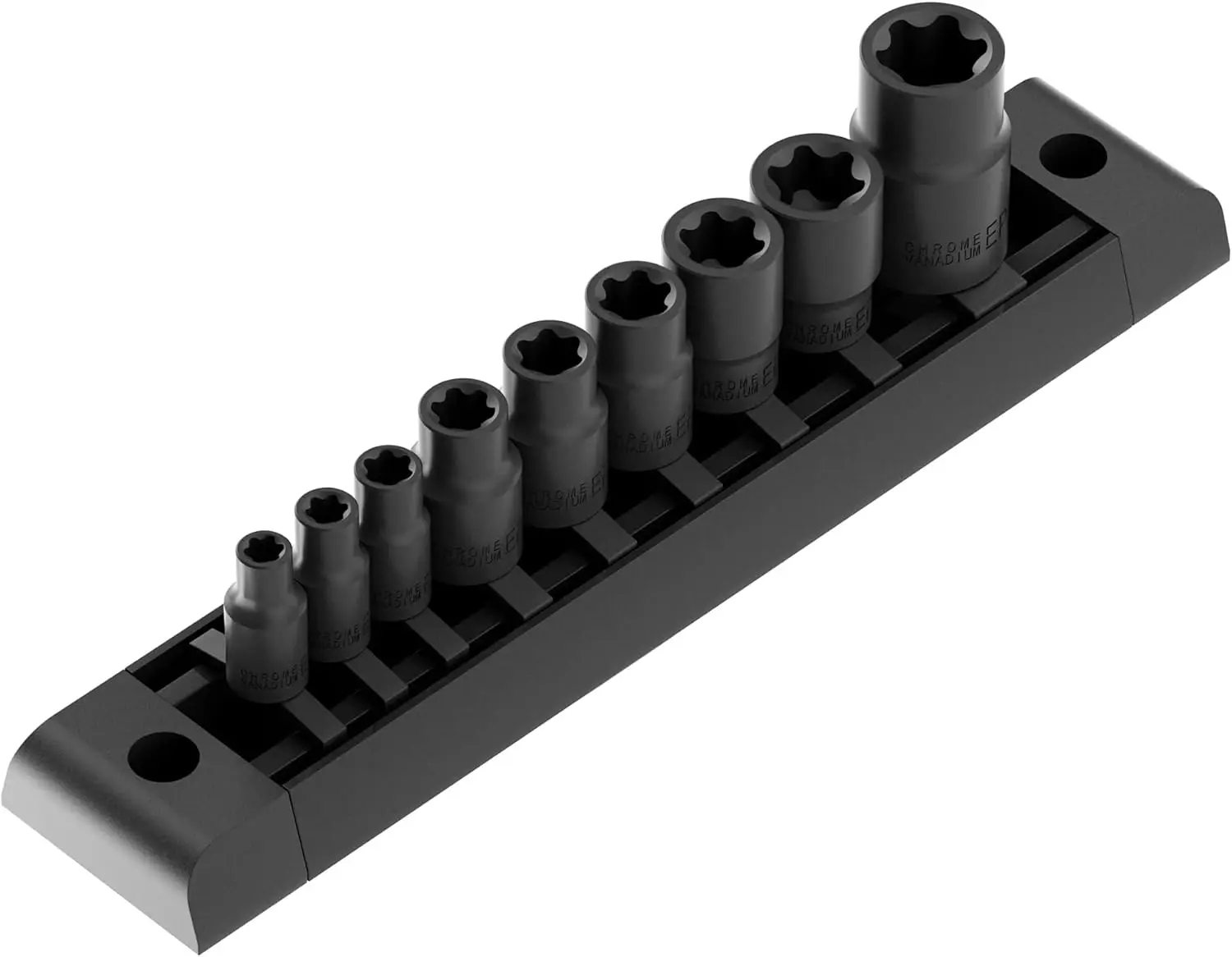9PCS EP Socket Set, 1/4" 3/8" 1/2" Drive External Torx Plus Sockets EP6-EP18, CR-V Steel with Organizer, for Automotive &