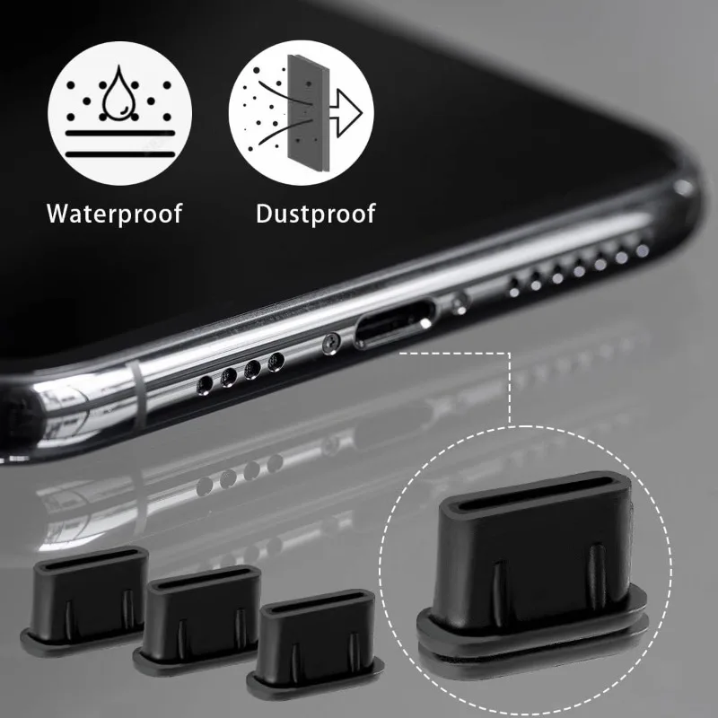 Universal Type-C Dust Plugs Soft Silicone USB C Charging Port Protectors Dustplugs Suitable for iPhone 16 Android Stopper Cap