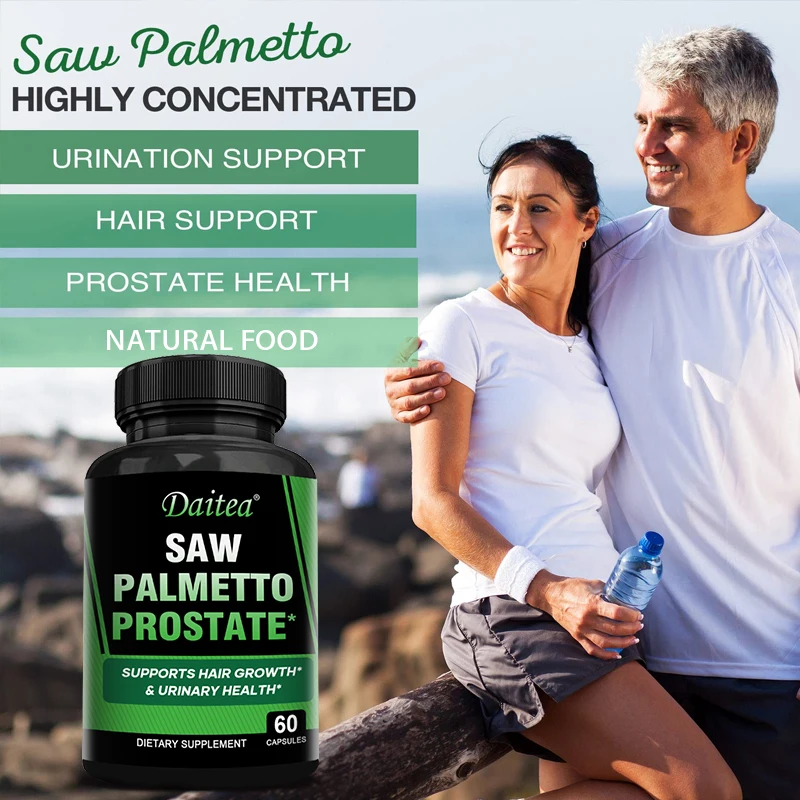 Saw Palmetto Capsules, Prostate & Urinary Health, DHT Blocker for Anti-Hair Loss, Regulate Hormonal Sex Capsules in The Body