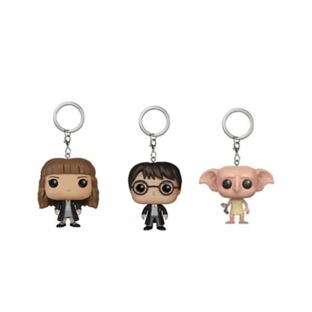 Keychain Toy Harried Potter Series Ginny Ron Hedwig Snape Luna Fawkes Demendore Luna Pocket Pop Action Figure Toys Gifts