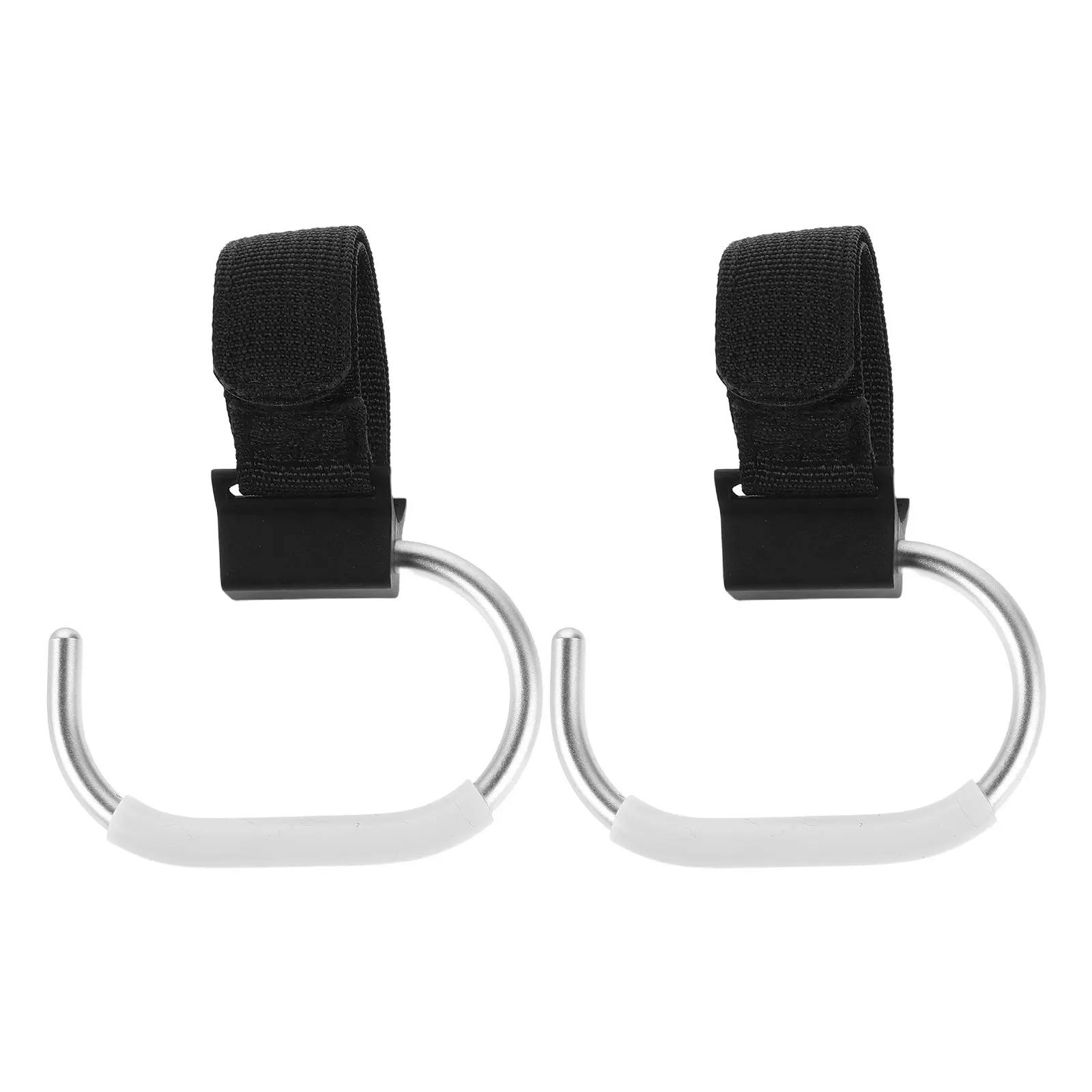 2Pcs Rotatable Baby Stroller Hooks Metal Alloy Plastic Swivel Hooks for Diaper Bags Shopping Bag Holders Lightweight Black