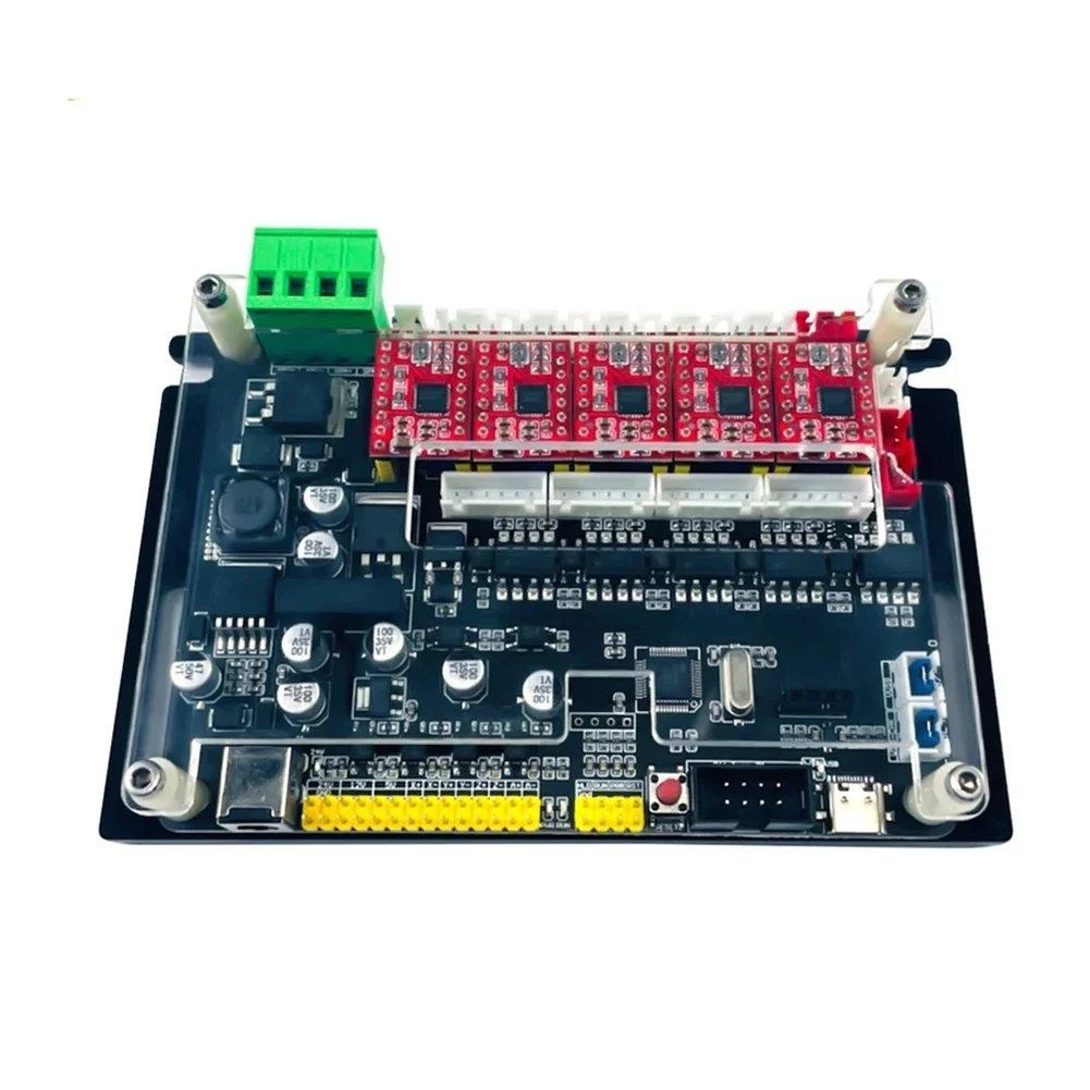 

32-Bit 4-Axis Offline Controller GRBL Control Board with Optical Coupling - Compatible with 300W/500W Spindle for CNC Engraver