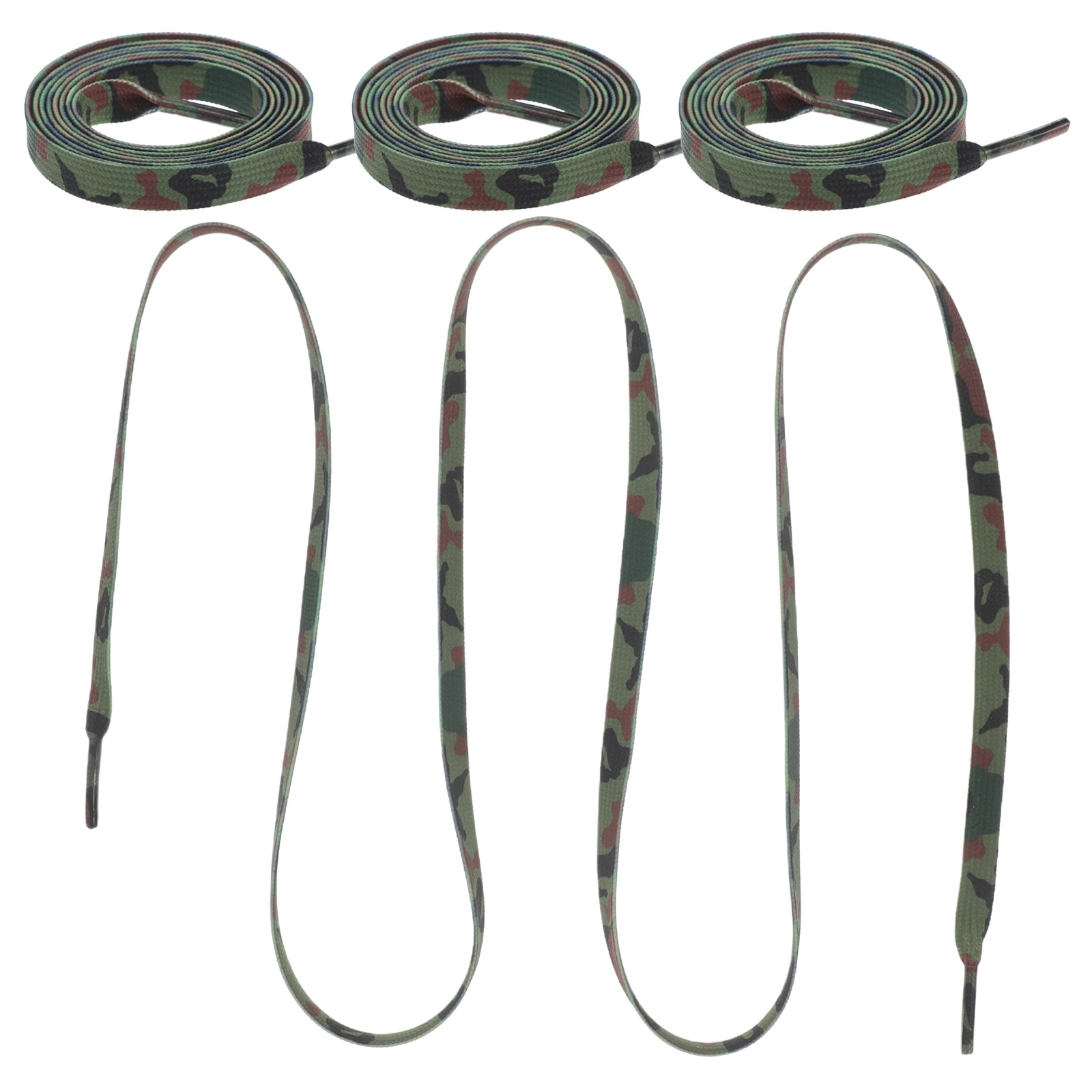 2pcs Camouflage Shoelaces Replacement Flat Sneaker Laces Patterned Sports Shoe Lace Vintage Work Boot Lace Athletic Durable