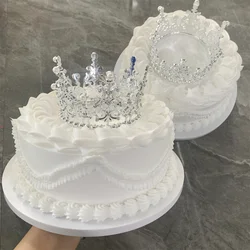 8/10inch DIY Wedding Series Pure White Rose Simulated Faux Food Cream Cake Model Pearl Crown Accessories Party Decoration Props