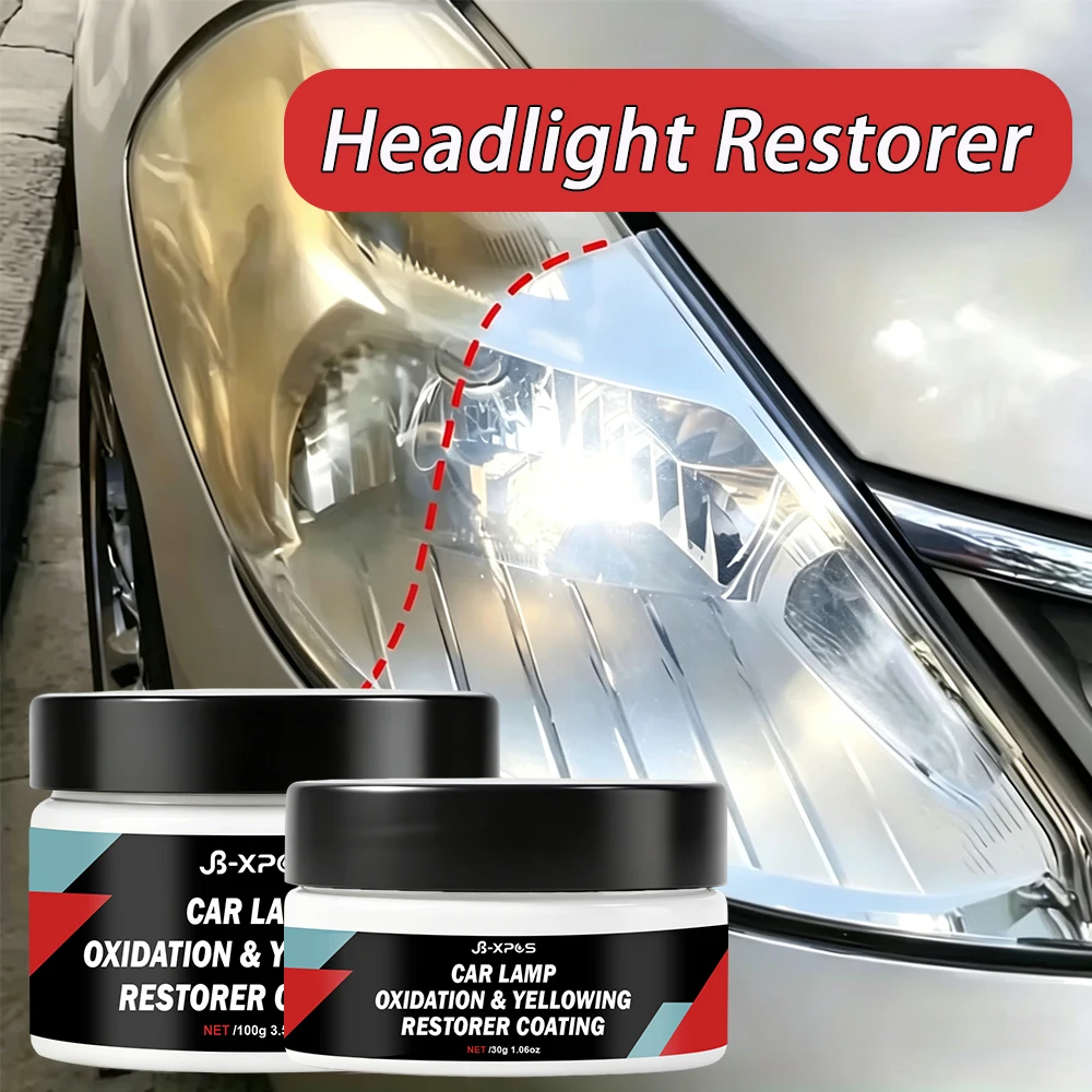 Car Headlight Restoration Paste Headlamp Lens Refurbish Agent Remove Yellowing Oxidation Fog Scratches Clear Bright Renew YT163
