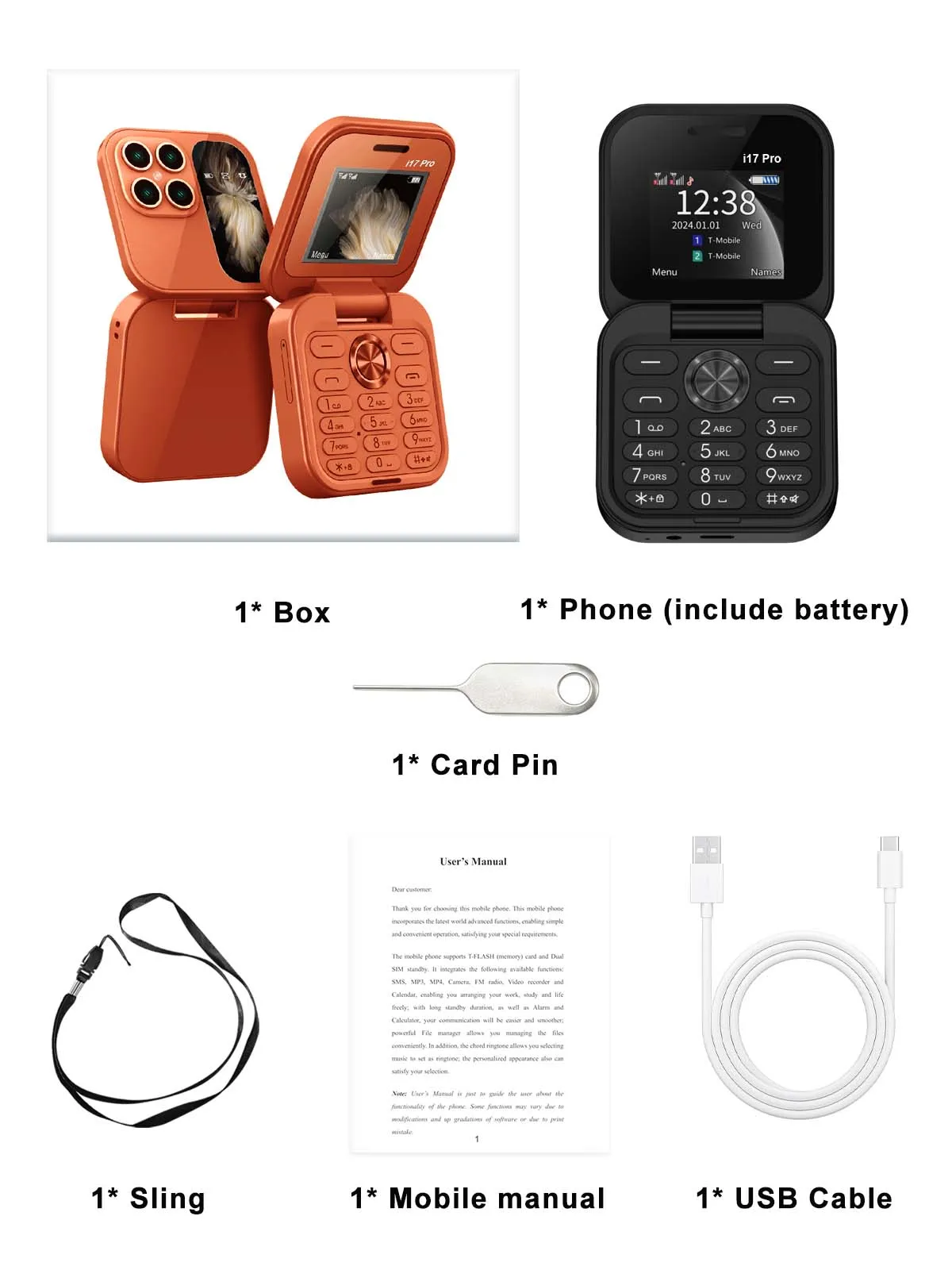 SERVO I17 PRO Mini Foldable Mobile Phones 1.77' Display 2G GSM Speed Dial Cell Phone Dual SIM Blacklist Magic Voice Flashlight