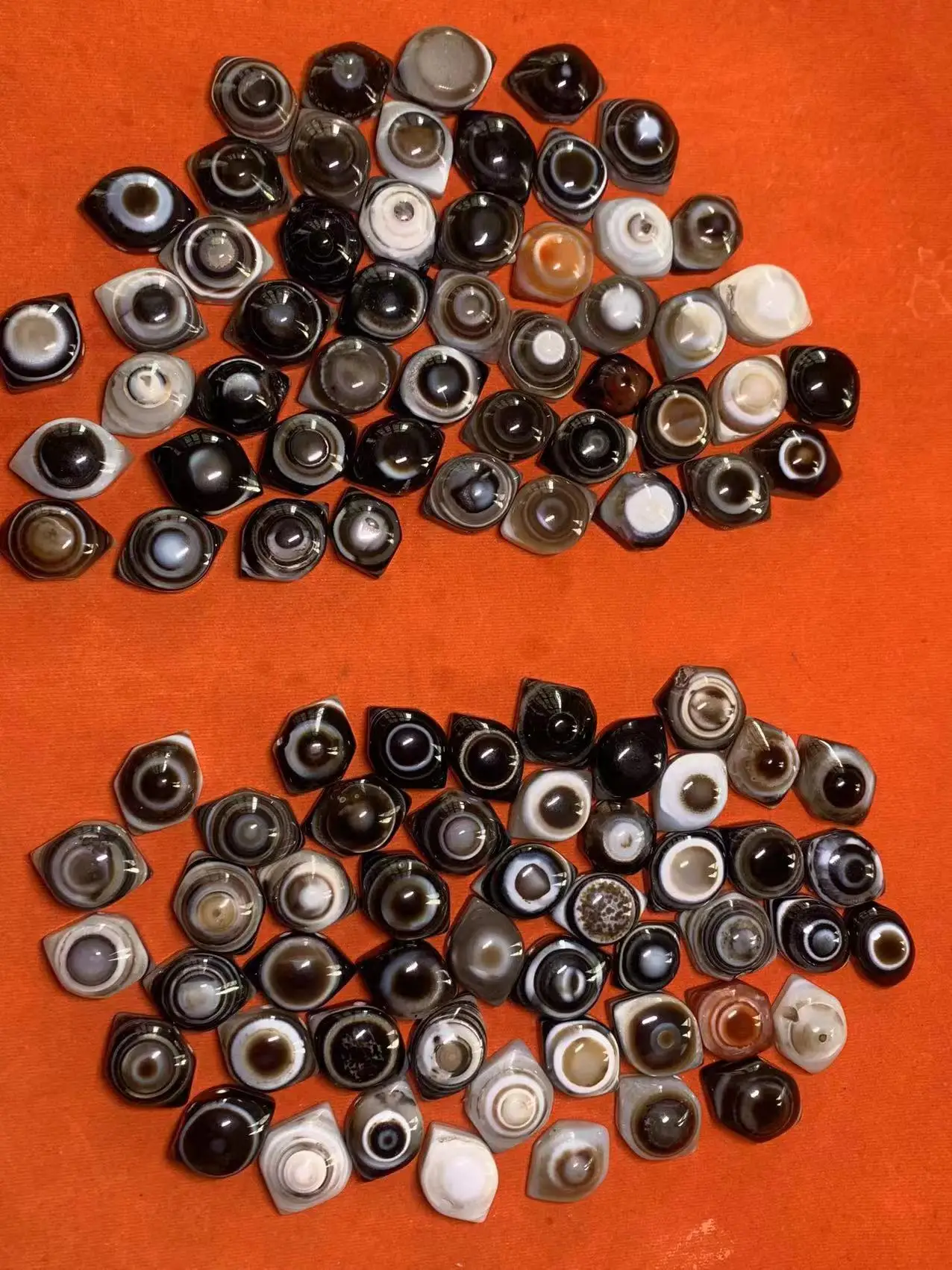 

50pcs/lot Natural Stone Eyes Agate Sheep Plate Beads One Eye Sky Eye Bulk Wholesale Mystery Amulet jewelry folk-custom precious