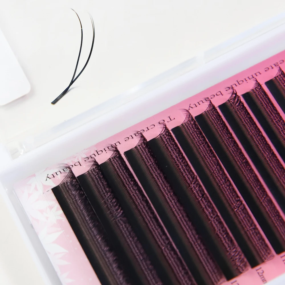 2D UY رمش تمديد خاص U-شكل YY جلدة التلقائي المزهرة UYY قبل الصنع المشجعين الرموش الصناعية ماكياج