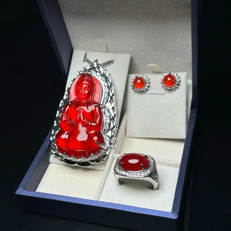

Natural High-ice Quartzite Jade Set, Versatile and Exquisite