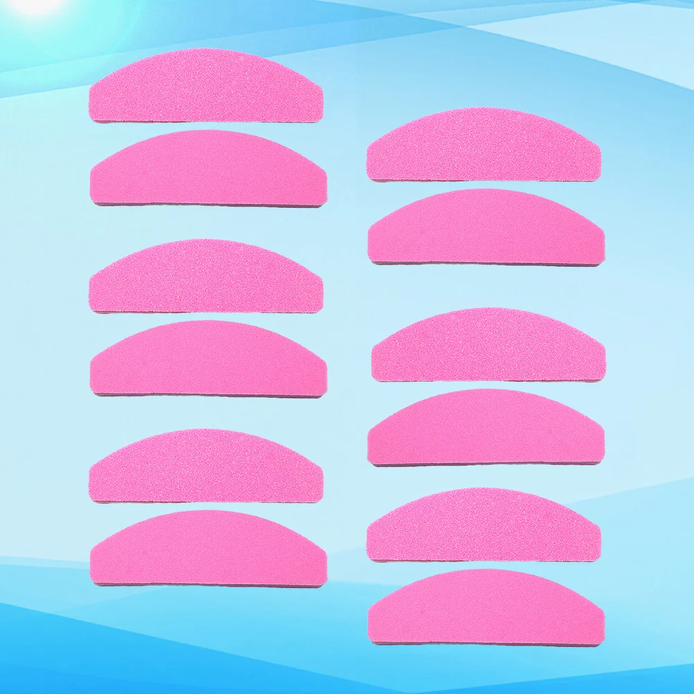 20 pezzi di lima in spugna corta mezza luna doppia faccia strumento per nail art per manicure lucidatura unghie spesse salone di casa smeriglio per unghie gialle